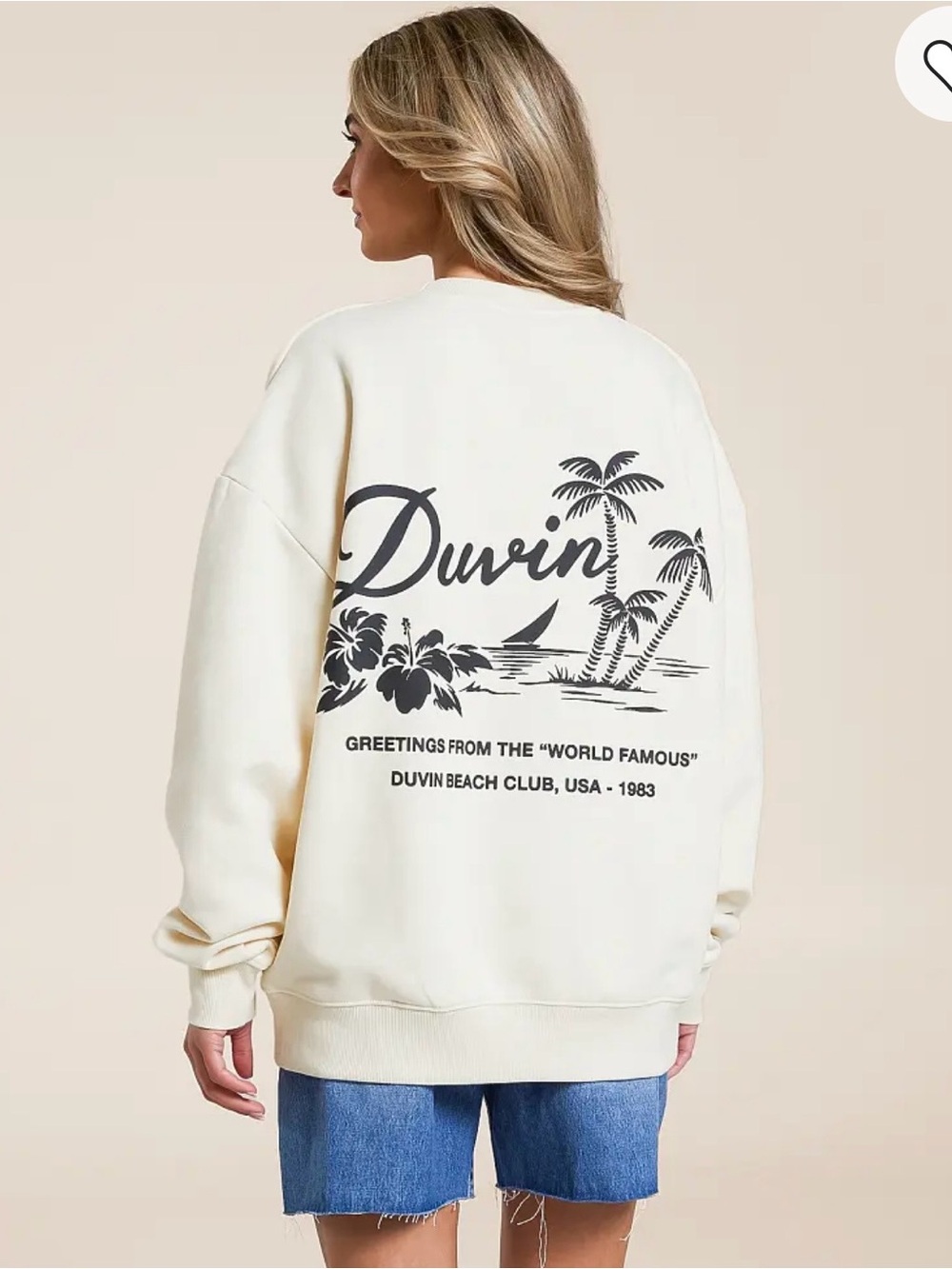 NWOT Duvin Beach Oasis Oversized Pullover Sweatshirt